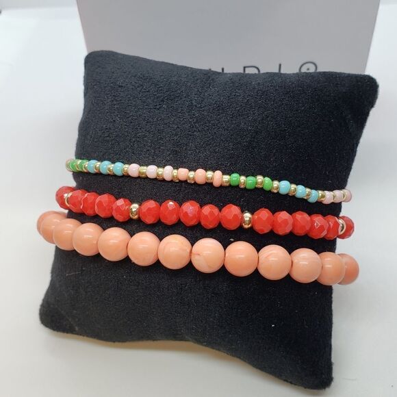 Studio 1886 Tutti Fruity Set of 3 Stretch Braclets Fruit Charms - Picture 5 of 5